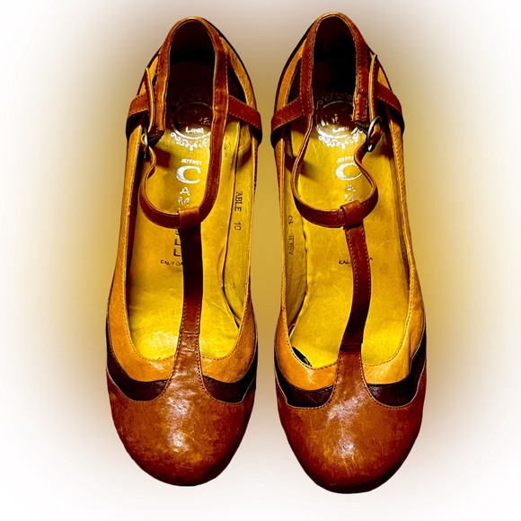 JEFFREY CAMPBELL DISTRESSED LEATHER COLOR BLOCK MARYJANE SIZE 10 - Picture 1 of 4